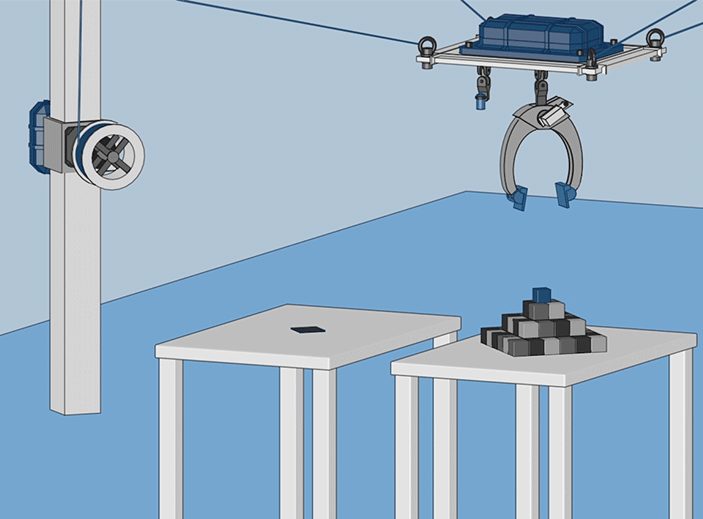 Animation CG du robot saisissant un petit objet